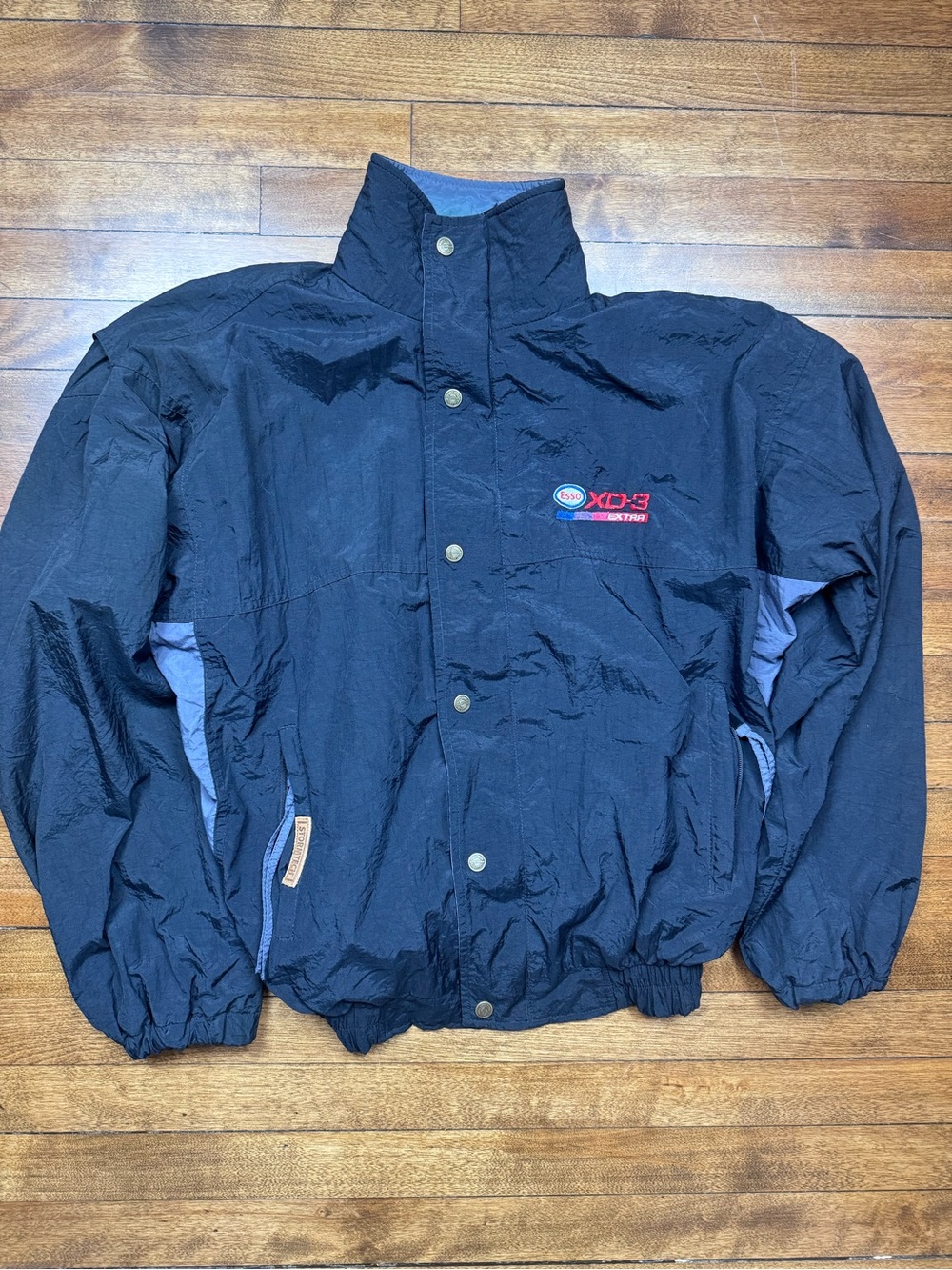 Vintage Stormtech Esso Racing XD-30 Extra Black Nylon Windbreaker